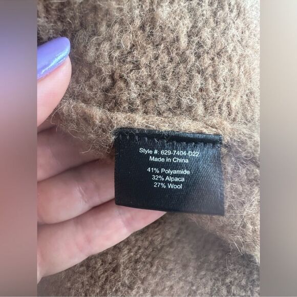 JENNI KAYNE Alpaca Mockneck Pullover In Tan Color Size M - Picture 6 of 7